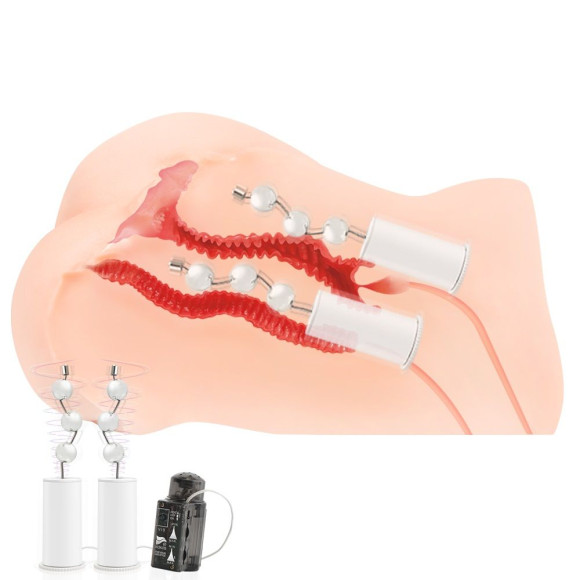 Мастурбатор-полуторс Hanna Onahole 001 с двойным слоем материала и вибрацией Мастурбатор-полуторс Hanna Onahole 001 с двойным слоем материала и вибрацией