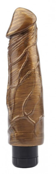 Золотистый вибратор-реалистик Pat McCock - 23,5 см. Золотистый вибратор-реалистик Pat McCock - 23,5 см.