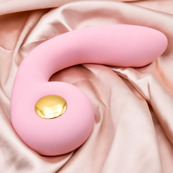 Розовый вибростимулятор точки G с нагревом Bendable Heating G-Spot Vibrator