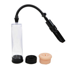 Прозрачная вакуумная помпа для пениса с 3 насадками Intern Прозрачная вакуумная помпа для пениса с 3 насадками Intern