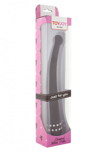 Чёрный вибратор DIAMOND INTENSE PROBE - 21,5 см. Чёрный вибратор DIAMOND INTENSE PROBE - 21,5 см.