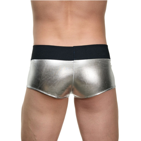 Мужские блестящие трусы-боксеры с кармашком под член Мужские блестящие трусы-боксеры с кармашком под член