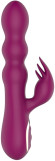 Сливовый вибратор-кролик AN Stamen с массажем бусинами - 22 см. Сливовый вибратор-кролик AN Stamen с массажем бусинами - 22 см.