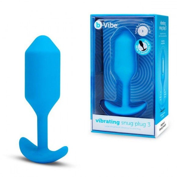 Голубая вибропробка для ношения B-vibe Snug Plug 3 - 12,4 см. Голубая вибропробка для ношения B-vibe Snug Plug 3 - 12,4 см.