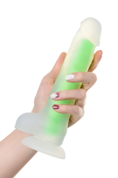 Прозрачно-зеленый фаллоимитатор, светящийся в темноте, Clark Glow - 22 см. Прозрачно-зеленый фаллоимитатор, светящийся в темноте, Clark Glow - 22 см.