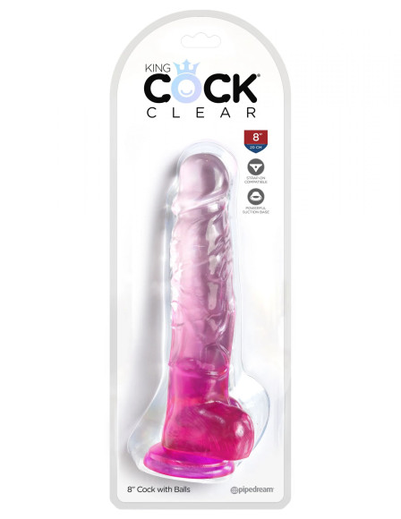 Розовый фаллоимитатор с мошонкой на присоске 8’’ Cock with Balls - 22,2 см. Розовый фаллоимитатор с мошонкой на присоске 8’’ Cock with Balls - 22,2 см.
