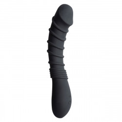 Черный вибромассажер Appetency Wild Ribbed Vibe - 21,5 см.