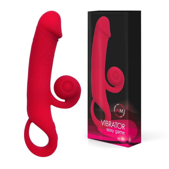 Малиновый вибратор-кролик - 20 см. Малиновый вибратор-кролик - 20 см.