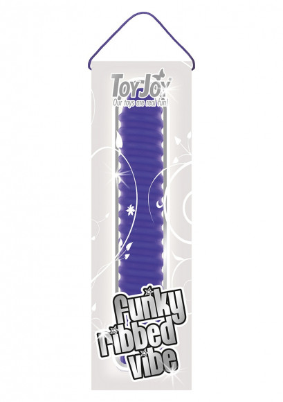 Фиолетовый вибромассажер FUNKY RIBBED VIBE - 15 см. Фиолетовый вибромассажер FUNKY RIBBED VIBE - 15 см.