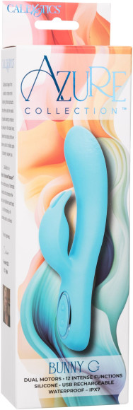 Голубой вибратор-кролик Bunny G - 22,7 см. Голубой вибратор-кролик Bunny G - 22,7 см.