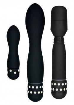 Набор чёрных вибраторов DIAMOND TRIPLE PLEASURE PACK