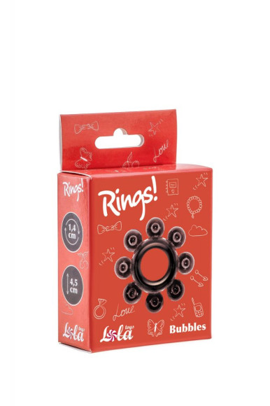 Чёрное эрекционное кольцо Rings Bubbles Чёрное эрекционное кольцо Rings Bubbles