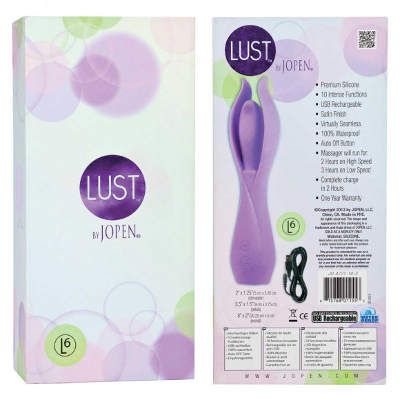 Большой фиолетовый вибратор с лепестками Lust by JOPEN L6 Большой фиолетовый вибратор с лепестками Lust by JOPEN L6