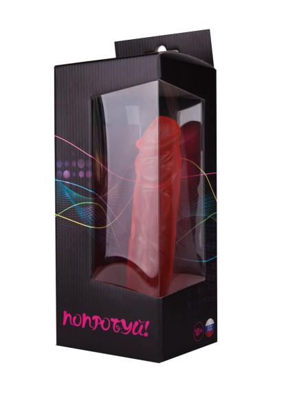 Рельефный гелевый фаллоимитатор на присоске - 20 см. Рельефный гелевый фаллоимитатор на присоске - 20 см.