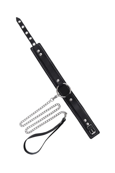 Кожаный ошейник-чокер с поводком Кожаный ошейник-чокер с поводком