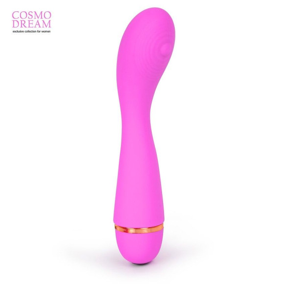 Розовый вибратор с ребрышкам на головке для G-стимуляции - 14 см. Розовый вибратор с ребрышкам на головке для G-стимуляции - 14 см.