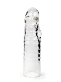 Прозрачная закрытая насадка на член - 15 см.