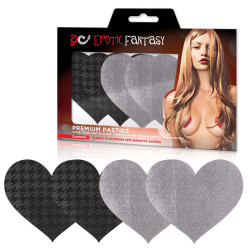 Набор из серебристых и черных с рисунком пэстисов-сердец Private Plane Набор из серебристых и черных с рисунком пэстисов-сердец Private Plane