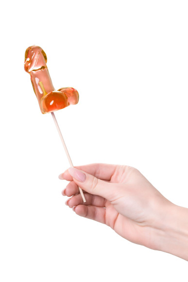 Оранжевый леденец в форме члена со вкусом амаретто - 80 гр. Оранжевый леденец в форме члена со вкусом амаретто - 80 гр.