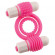 Розовое эрекционное кольцо с 2 виброэлементами NEON EUPHORIA CLITORAL MASSAGE RING 