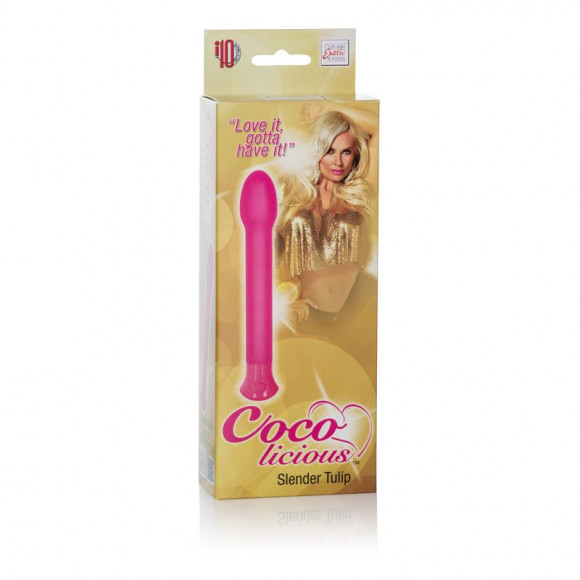 Розовый вибромассажер Coco Licious Slender Tulip Vibes - 17 см.