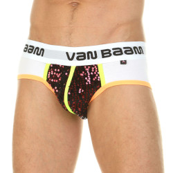 Оригинальные трусы-брифы с красными пайетками и цветным кантом Оригинальные трусы-брифы с красными пайетками и цветным кантом