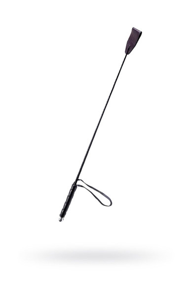 Чёрный стек с кожаной ручкой - 58 см. Чёрный стек с кожаной ручкой - 58 см.