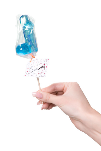 Голубой леденец в форме члена со вкусом блю кюрасао - 80 гр. Голубой леденец в форме члена со вкусом блю кюрасао - 80 гр.