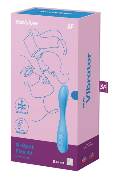Голубой гибкий вибромассажер Satisfyer G-Spot Flex 4+ - 19 см. Голубой гибкий вибромассажер Satisfyer G-Spot Flex 4+ - 19 см.