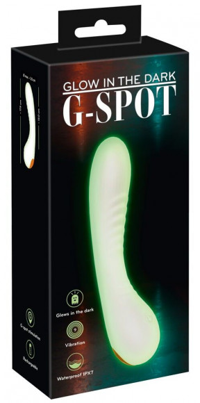 Люминесцентный вибратор для точки G Glow in the dark G-Spot - 17,9 см. Люминесцентный вибратор для точки G Glow in the dark G-Spot - 17,9 см.