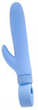 Голубой вибратор с клиторальным стимулятором - 23 см. Голубой вибратор с клиторальным стимулятором - 23 см.