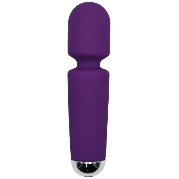 Фиолетовый перезаряжаемый мини-wand вибратор - 16 см. Фиолетовый перезаряжаемый мини-wand вибратор - 16 см.
