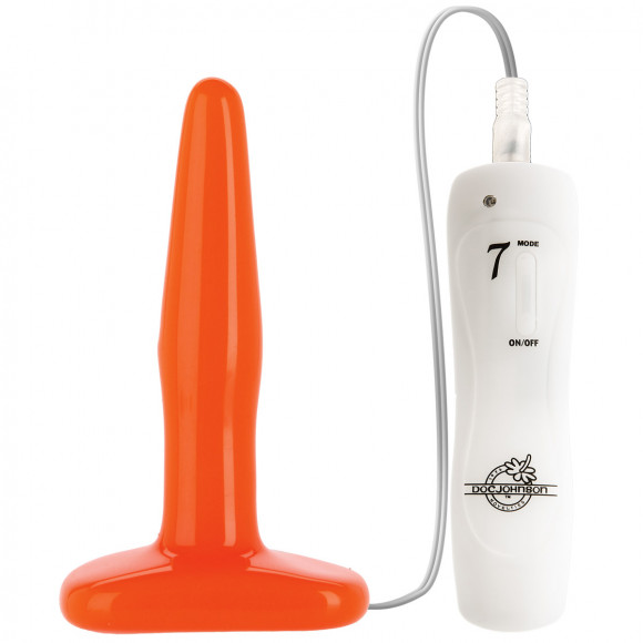 Анальная пробка с вибрацией GLO Vibrating Slim Orange Анальная пробка с вибрацией GLO Vibrating Slim Orange