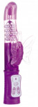 Фиолетовый перезаряжаемый вибратор Rechargeable Butterfly с клиторальной бабочкой - 22,8 см.