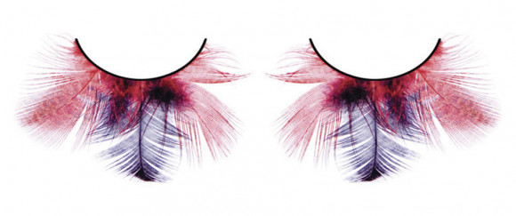 Красно-фиолетовые ресницы-перья
