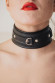 Черный ошейник из гладкой кожи Черный ошейник из гладкой кожи