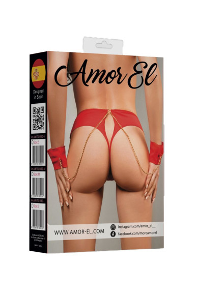 Бесшовные трусики-танга с цепочкой и наручниками Бесшовные трусики-танга с цепочкой и наручниками