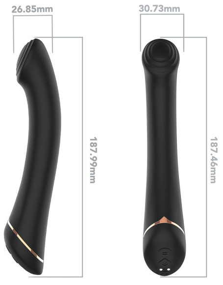 Черны вибратор для G-точки Gwand - 18,7 см.