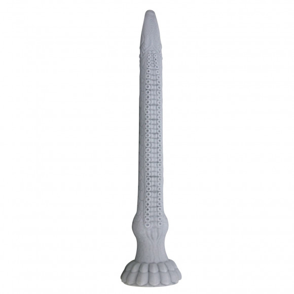 Серый силиконовый фаллоимитатор Basilisk - 43 см.