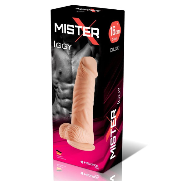 Телесный фаллоимитатор с мошонкой на присоске Iggy Телесный фаллоимитатор с мошонкой на присоске Iggy