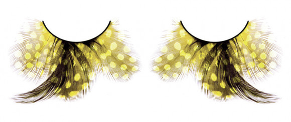 Жёлтые ресницы-перья
