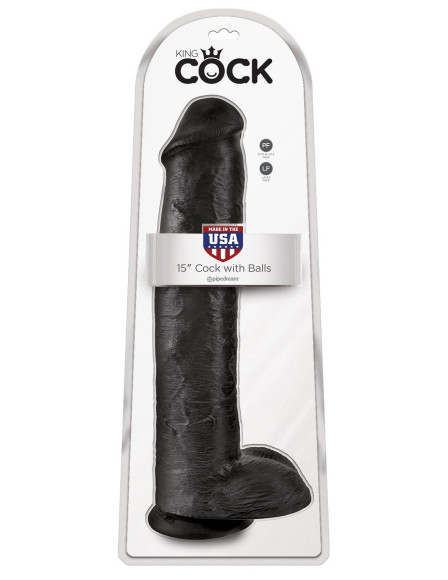 Чёрный фаллоимитатор-гигант 15 Cock with Balls - 40,6 см. Чёрный фаллоимитатор-гигант 15 Cock with Balls - 40,6 см.