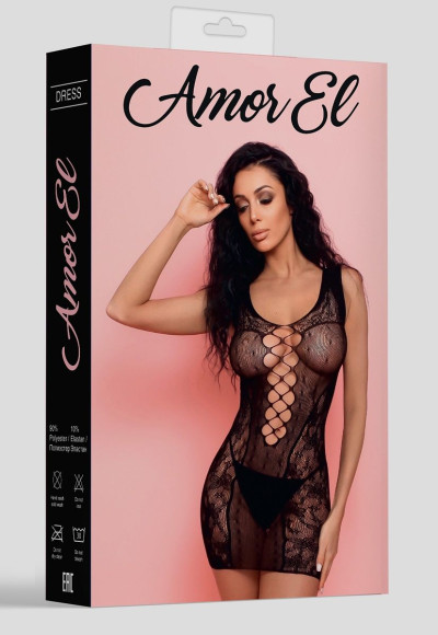 Эротическое мини-платье с глубоким круглым вырезом Эротическое мини-платье с глубоким круглым вырезом