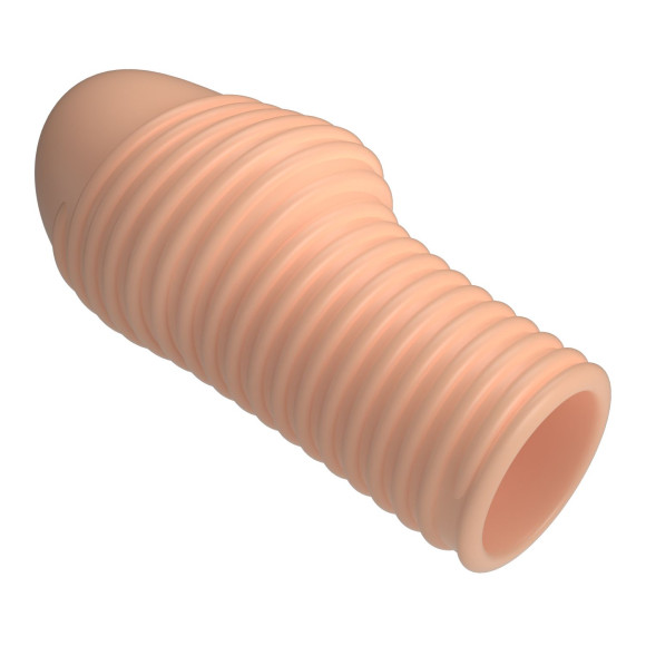 Телесная насадка на пенис с ребрышками Hoytt - 9 см. Телесная насадка на пенис с ребрышками Hoytt - 9 см.