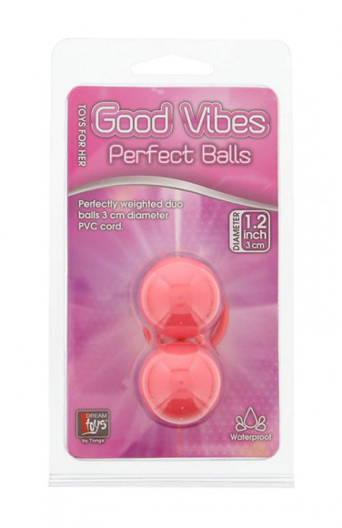 Розовые вагинальные шарики GOOD VIBES PERFECT BALLS на мягкой сцепке Розовые вагинальные шарики GOOD VIBES PERFECT BALLS на мягкой сцепке