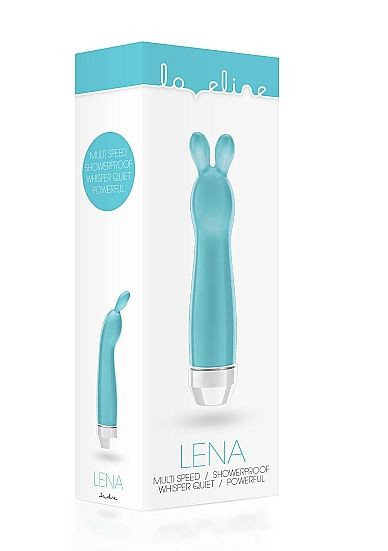 Бирюзовый вибратор с ушками Lena - 17,2 см. Бирюзовый вибратор с ушками Lena - 17,2 см.