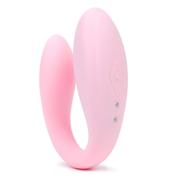 Нежно-розовый вибратор для пар с пультом ДУ Нежно-розовый вибратор для пар с пультом ДУ