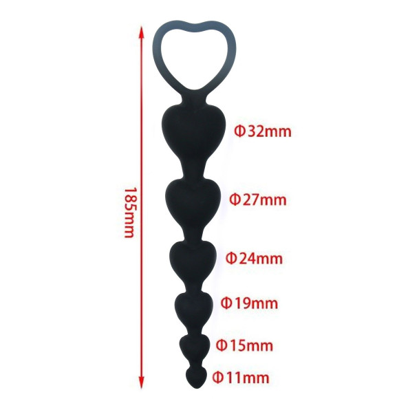 Черная анальная цепочка-елочка «Оки- Чпоки» - 18,5 см. Черная анальная цепочка-елочка «Оки- Чпоки» - 18,5 см.