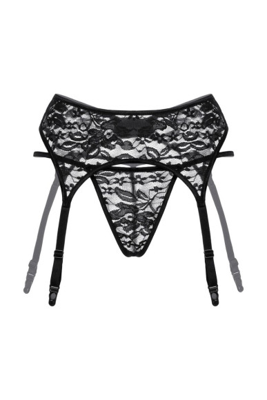 Кружевной пояс с чулкодержателями и трусиками-стринг Кружевной пояс с чулкодержателями и трусиками-стринг