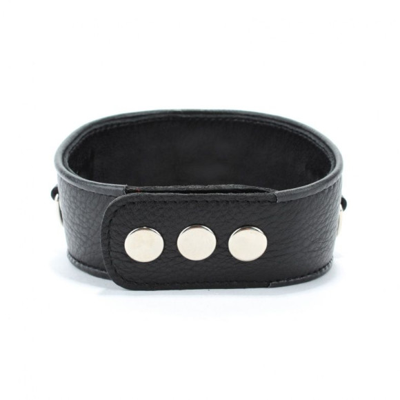 Черный кожаный ошейник с расширением впереди Черный кожаный ошейник с расширением впереди